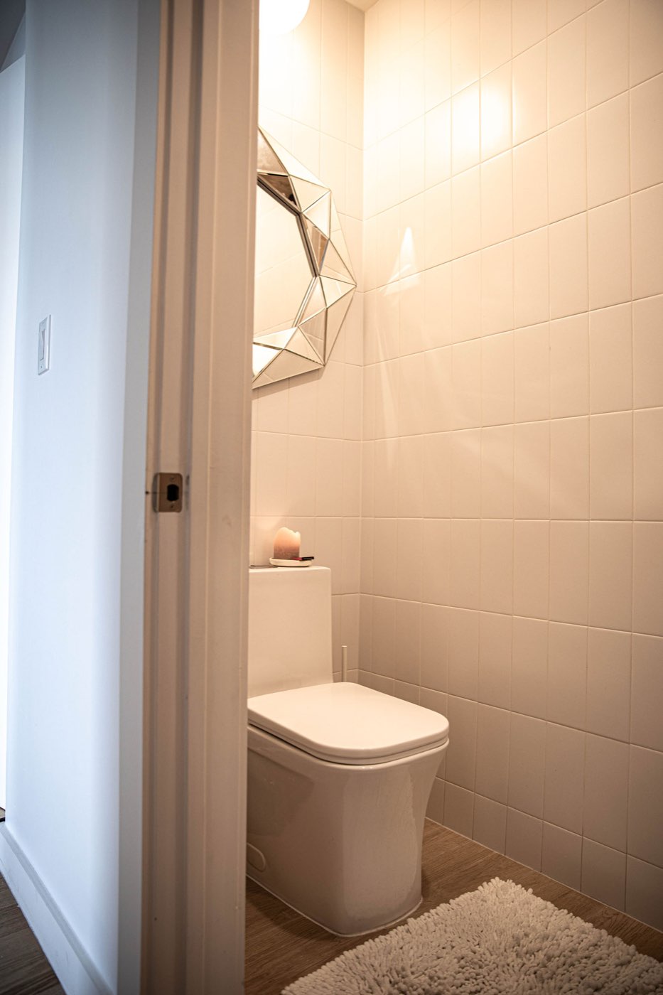 Half bathroom off the hall