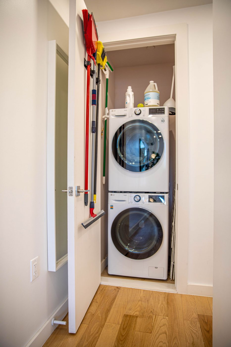 Washer and dryer in the hall closet